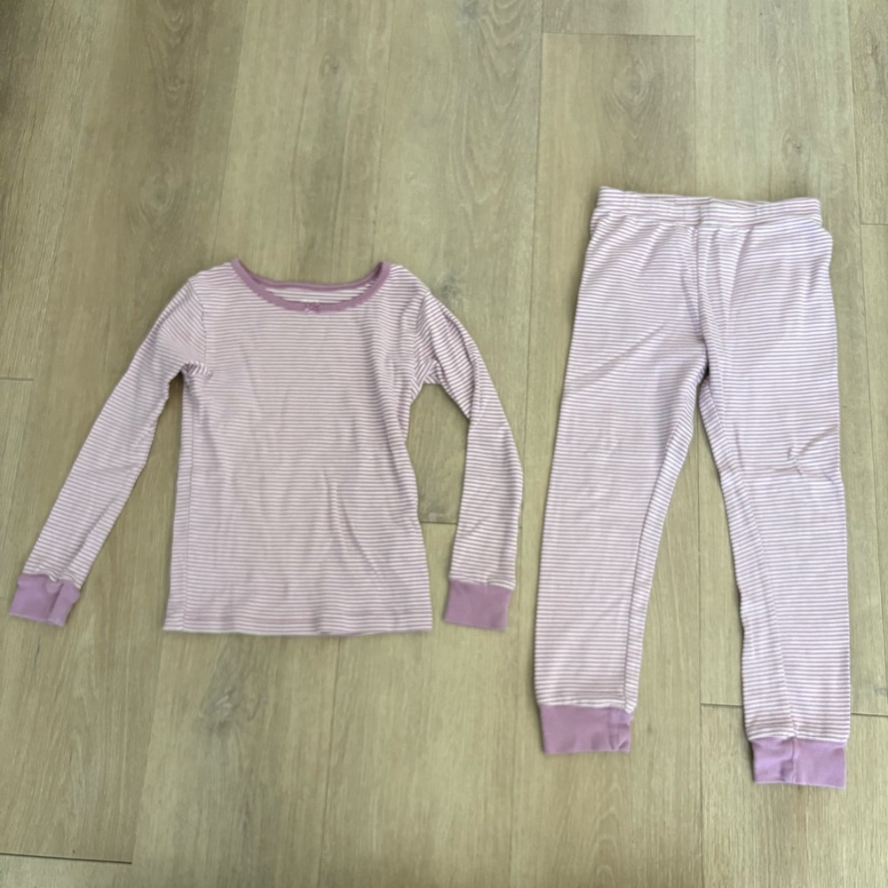 Carter Kids Girls Pajamas Set 6 Years Lavender White Striped 100% Cotton Comfy